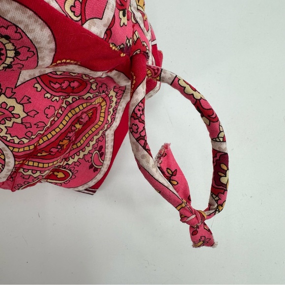 VERA BRADLEY Ditty Bag Rosy Posies Drawstring Pouch Lined Pool Bag Beach Paisley - Picture 9 of 9